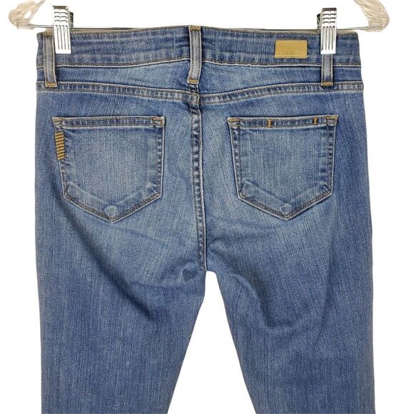 PAIGE Verdugo Ankle Cleary Distressed Raw Hem Skinny Jean Light Wash Ripped Hole - Picture 6 of 8